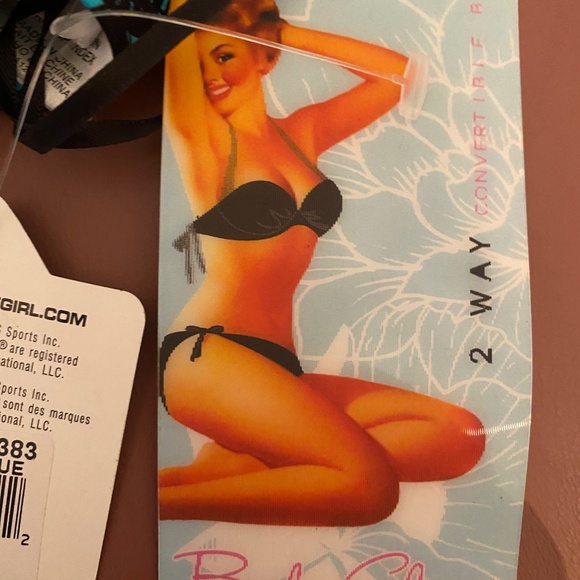 Body Glove bikini lace print black and turquoise NEW - Picture 2 of 14